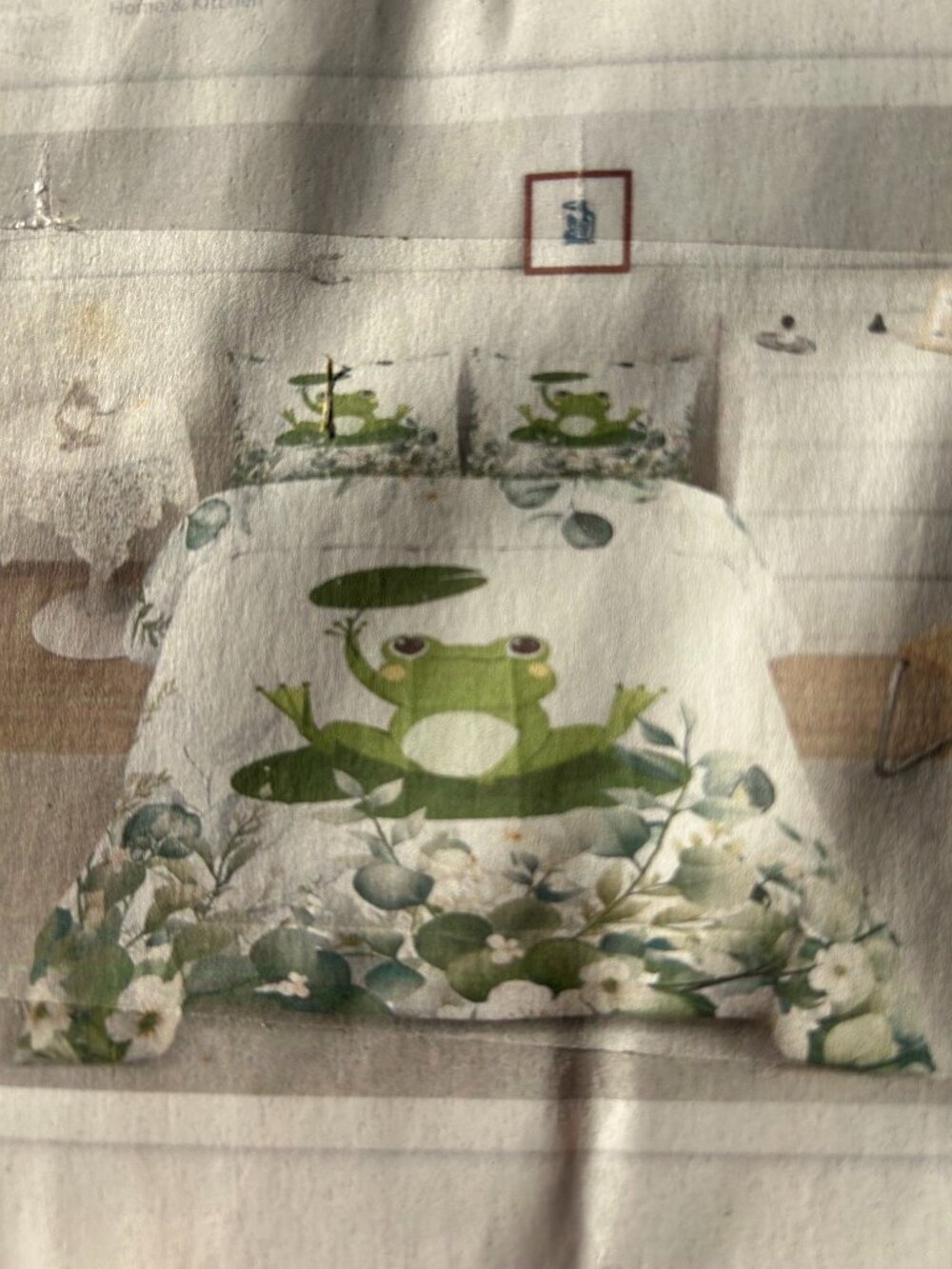 Cartoon Frog Bedding Comforter Sets, Eucalyptus Bedding